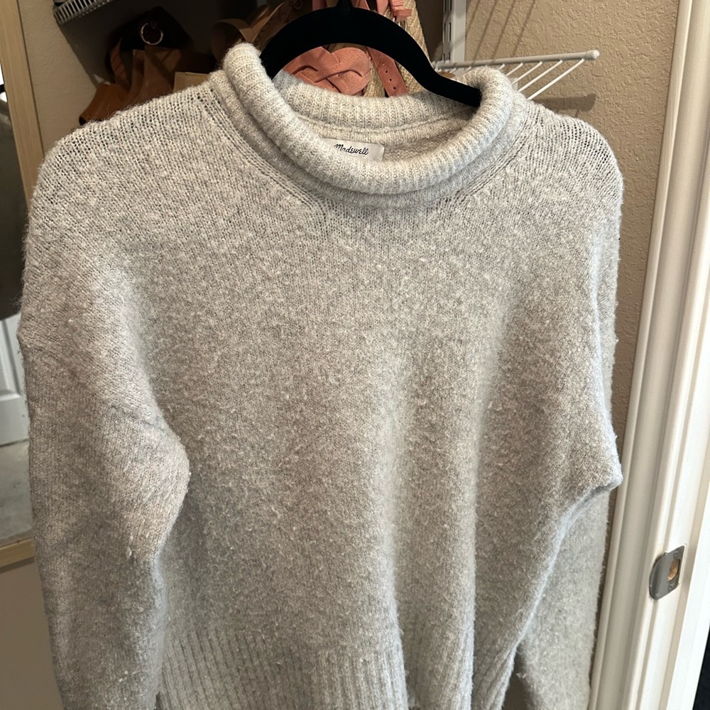 Madewell Gray Cowl Neck Sweater Cozy Pullover